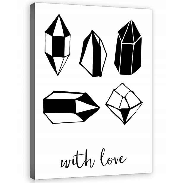 Obraz Na Plátně Canvas 50x70 Láska Křišťál Diamant Kresba Grafika