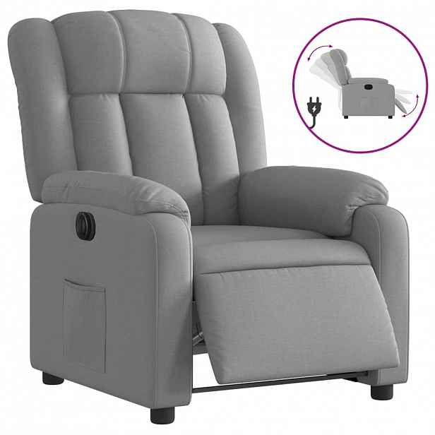 vidaXL Elektrické polohovací křeslo světle šedé textil