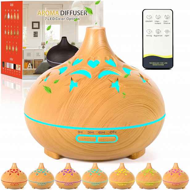 Difuzér Zvlhčovač 550ML Časovač 7 Barv Led Aromaterapie