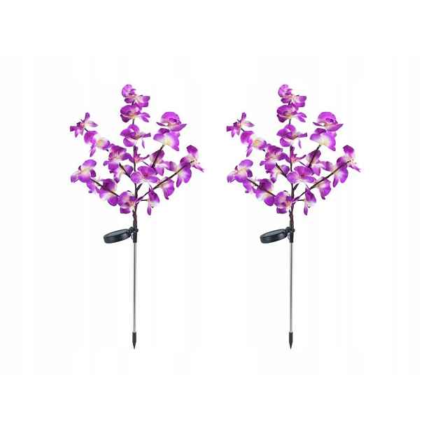 Solární zahradní světla orchideje Led, sada 2 kusy, 75 cm