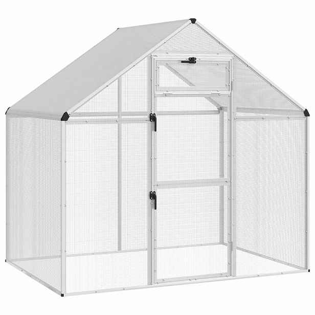 vidaXL Ptačí klec Stříbrná 181,5 x 112,5 x 173,5 cm