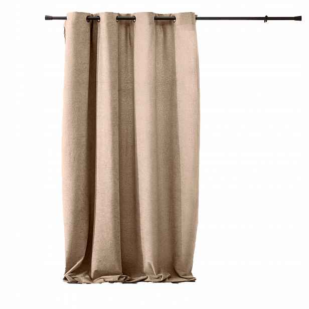Závěs S Průchodkami Polyester 140 X 260 CM Béžová