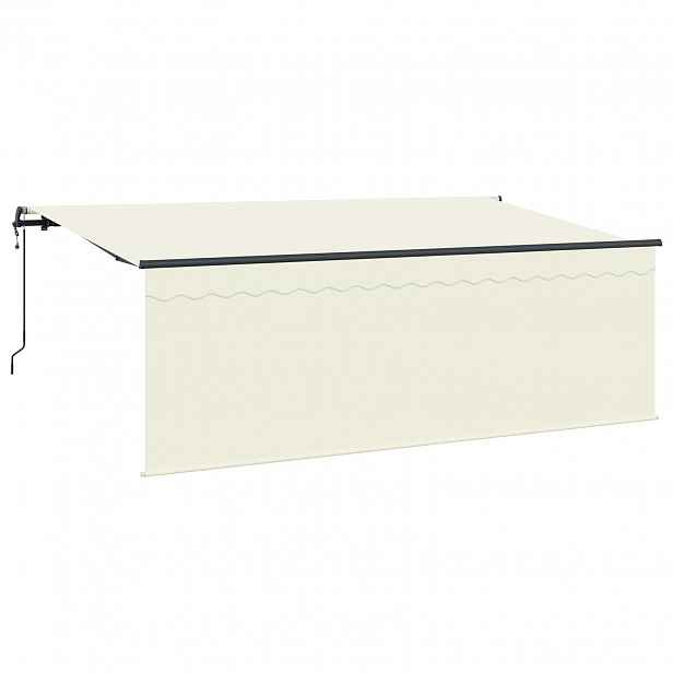 vidaXL Stahovací markýza Krémová 350 x 200 cm Polyester a hliník