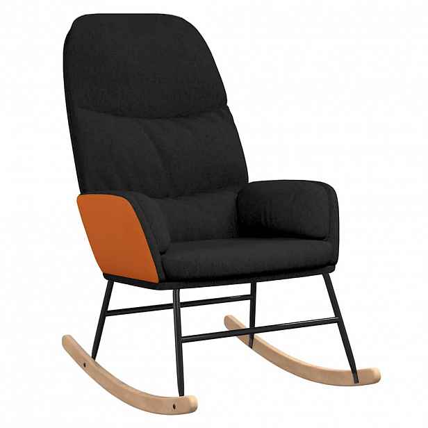 vidaXL Houpací křeslo černé textil