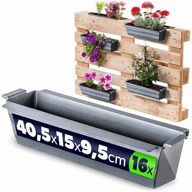 Květináč Květináče Na Stojan Pro Europalety Truhlík 40 cm Květináč 16 ks