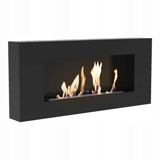 Nástěnný krb na bioethanol Delta Flat černá Tüv