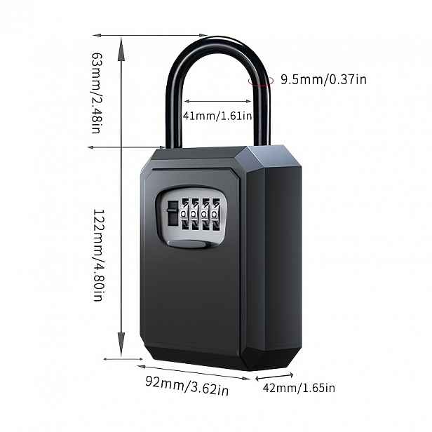 TEMU Klíčenka na zeď, bez nutnosti instalace, úložný box pro důležité předměty, šperkovnice, trezor na peníze a šperky, otevírání heslem, dveřní