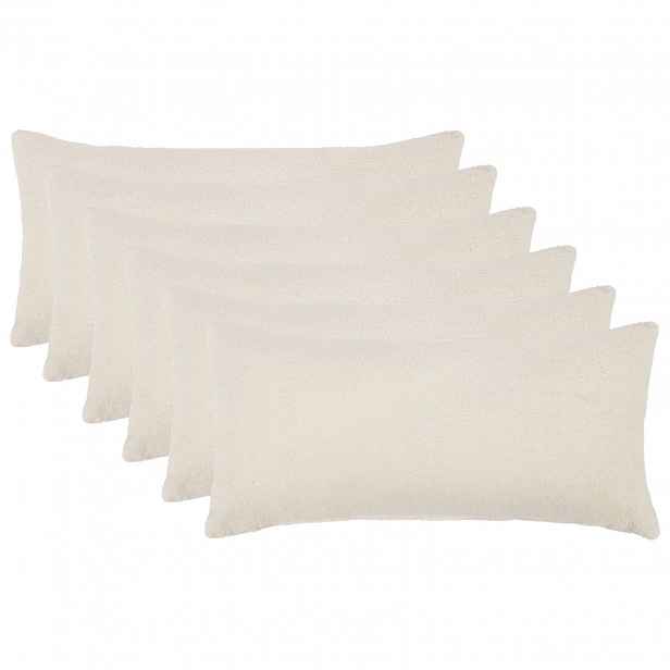 vidaXL Povlak na polštář 6 pcs HEERLEN Krémová 40 x 70 cm Bouclé