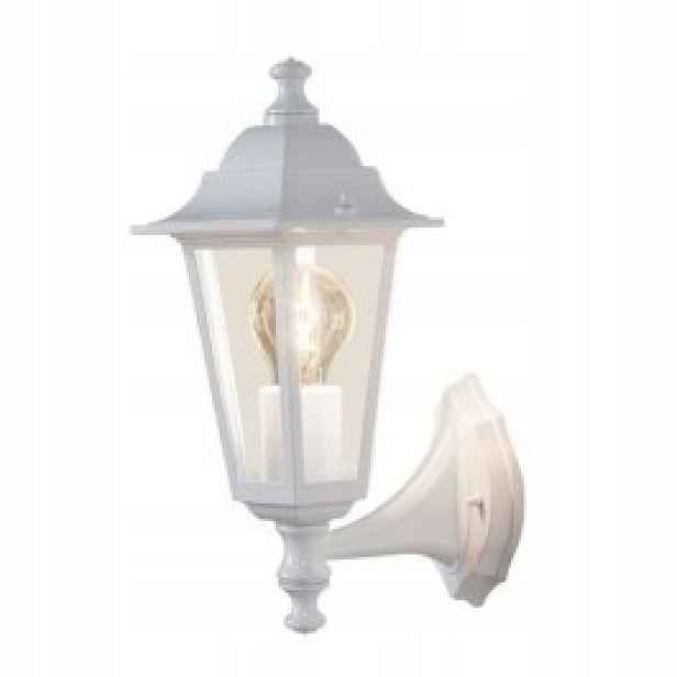 Zahradní nástěnné svítidlo IP33 bílá horní hliníková lampa