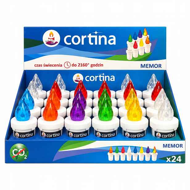 Cortina Memor Led náplň MIX Barev s bateriemi 24 kusů