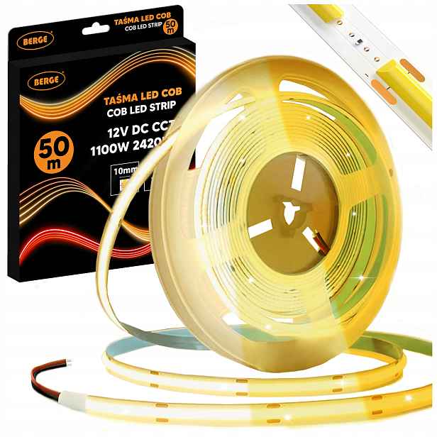 Led pásek Cob Neon 12V 50 m Velká role Cct 608D Teplá Neutrální Studená 22W/m