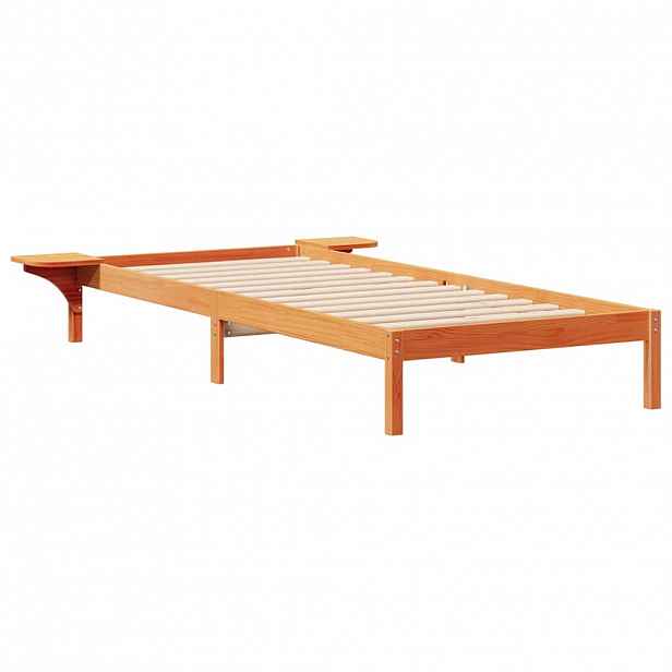 vidaXL Postelový rám s nočními stolky Voskově hnědá 80 x 210 cm