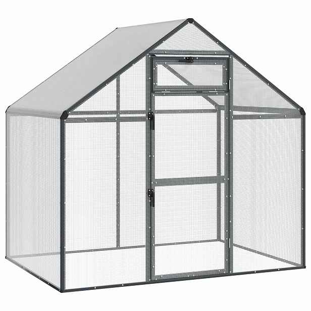 vidaXL Ptačí klec Antracitová 181,5 x 112,5 x 173,5 cm