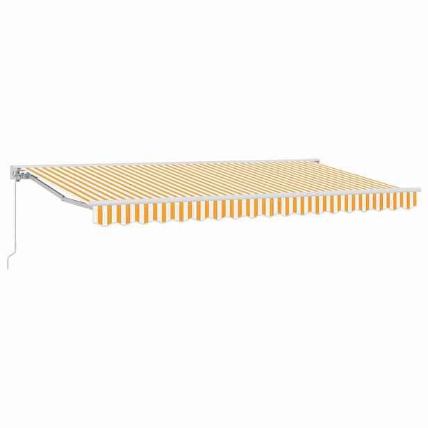 vidaXL Rám markýzy Žlutá a bílá 350 x 200 cm