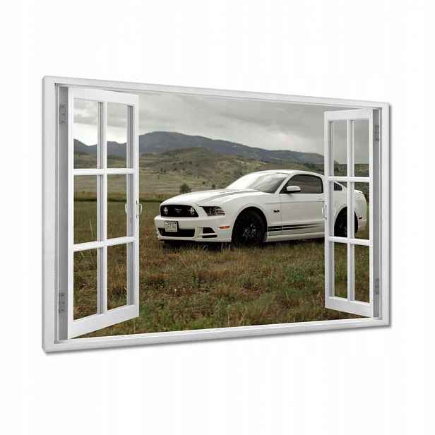 Obrazy 90x60 Bílý Ford Mustang