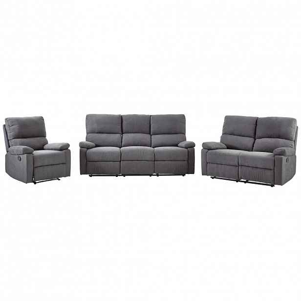 Livetastic SEDACÍ SESTAVA, textil, tmavě šedá - Sedací soupravy s křeslem - 002381032401