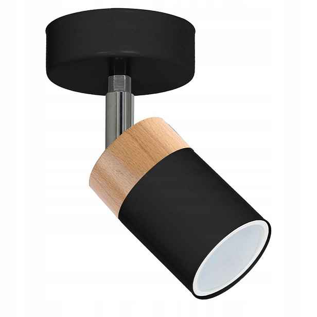 Nástěnná lampa Spot Joker Černá Hnědá Dřevo 1xGU10 Nástěnná lampa do domu Pokoje
