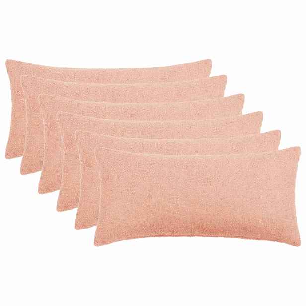 vidaXL Povlak na polštář 6 pcs HEERLEN Růžová 40 x 70 cm Bouclé