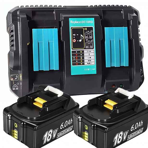 2ks Akumulátor 18V 6Ah pro BL1860 BL1860B LXT-400 Nabíječka DC18RD