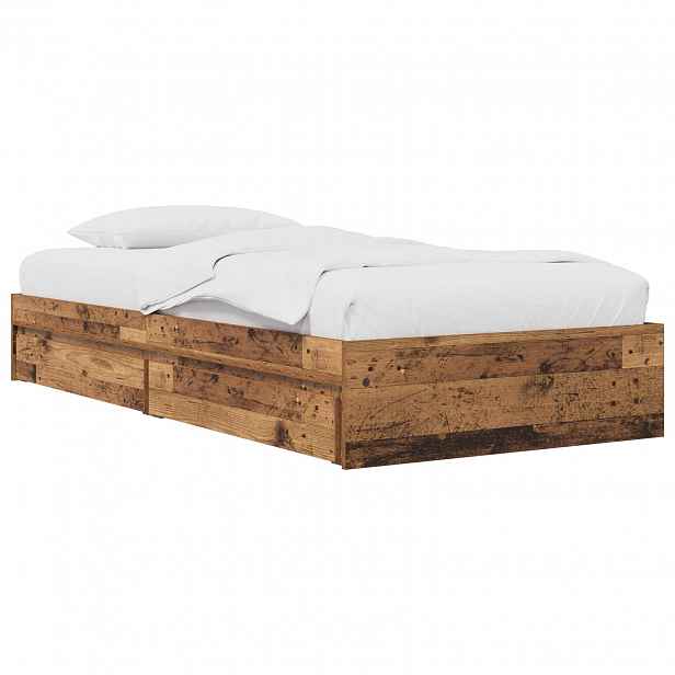 vidaXL Rám postele s úložným prostorem Staré dřevo 80 x 200 cm