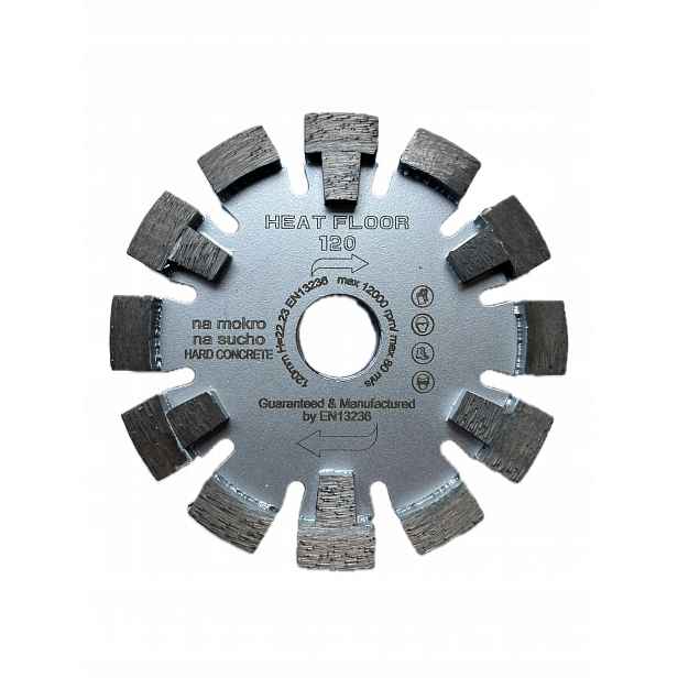 Diamantová fréza pod podlahu z tvrdého betonu 120xH10xT17x22,2