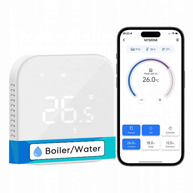 Inteligentní WiFi termostat 230 V pro podlahový kotel Meross MTS205B