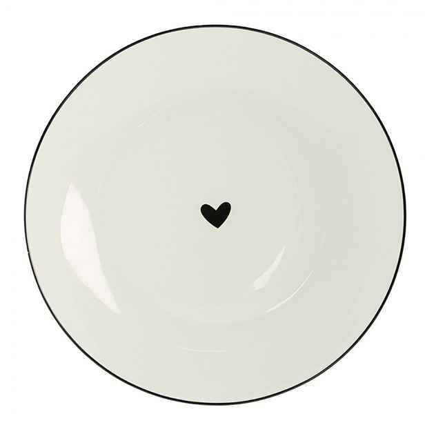 Porcelánový dezertní talířek se srdíčkem Love Birds - Ø 20*2 cm Clayre & Eef