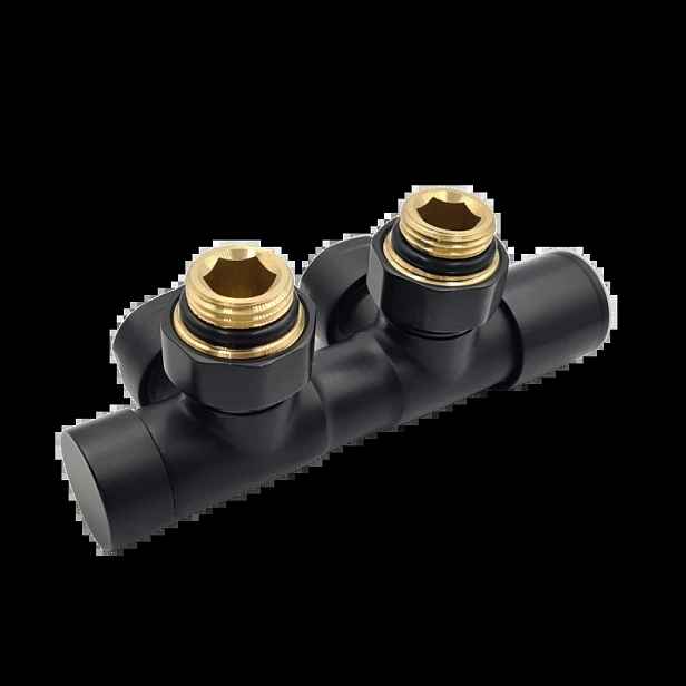 Připojovací radiátorový ventil bez termostatické hlavice - středové připojení 50mm - černá matná