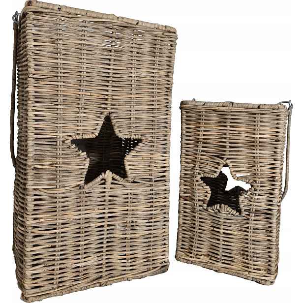 Ratanový svícen Rustic Rattan Hampton Lampion Lucerna- Velký
