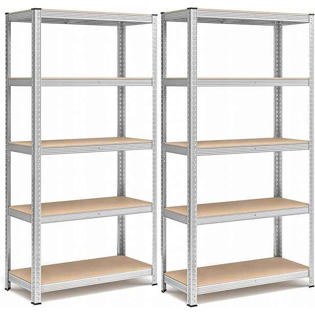 Regál Songmics 90 x 180 x 40 cm stříbrný