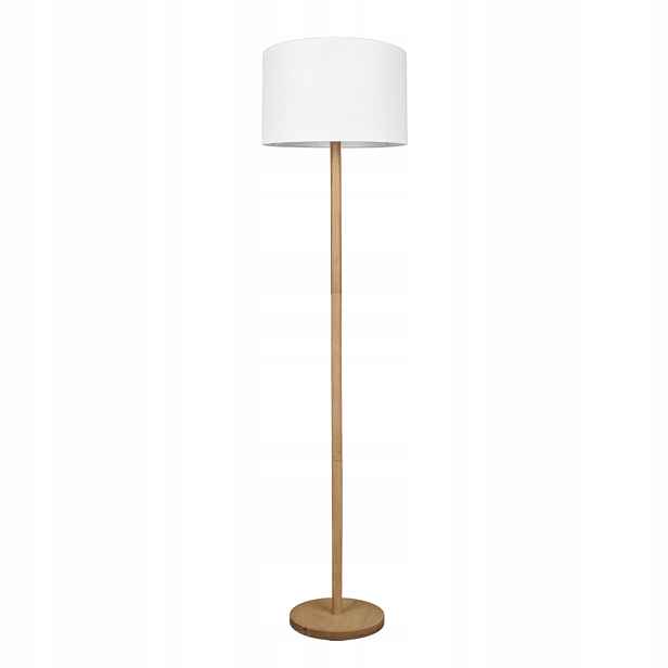 Trio Korba Stojací lampa 162 cm E27 Dřevo Krémový Abažur IP20