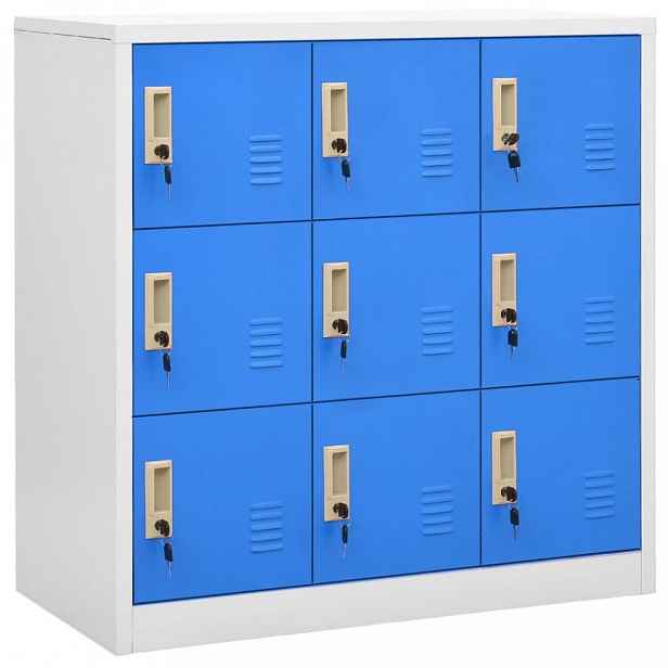 Uzamykatelná kancelářská skříň kov Modrá