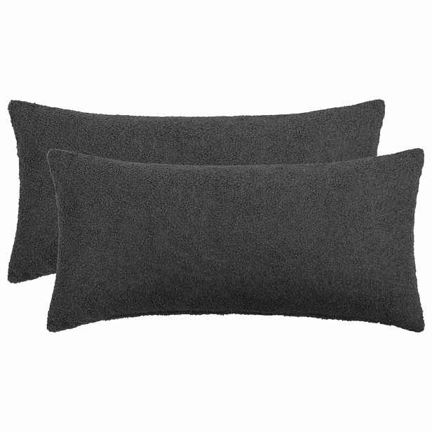 vidaXL Povlak na polštář 2 pcs HEERLEN Tmavě šedá 40 x 70 cm Bouclé