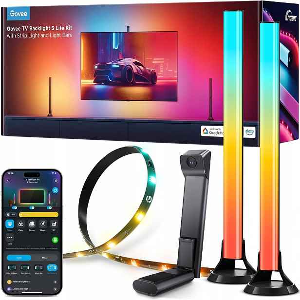 Led Pásek Rgb Osvětlení Govee Strip 2X Nástěnné Svítidlo Rgbicw 3,6 M Diody Tv 3V1