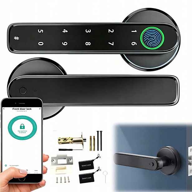 sada Vnější klika Ikonka černá s otiskem prstu a heslem Bluetooth
