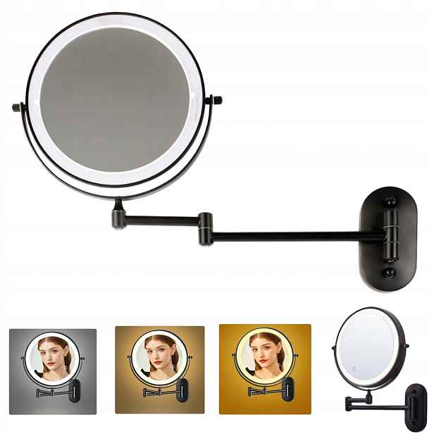 Nástěnné kosmetické zvětšovací zrcátko na make-up s Led podsvícením