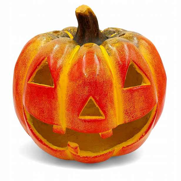 Umělá keramická figurka Dynia, velký lampion na Halloween, dekorace 30 cm