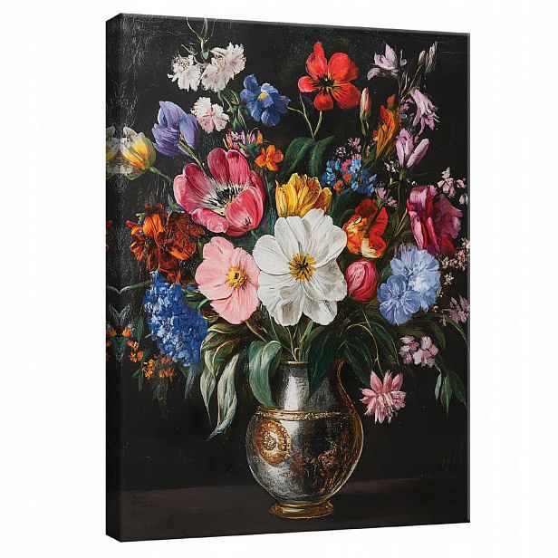 Wallarena OBRAZ na plátně s květinami do černé ložnice v moderním stylu 60x40