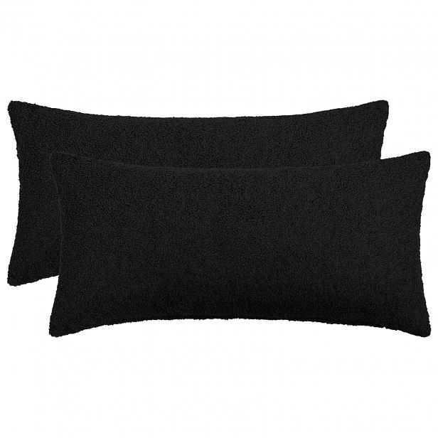 vidaXL Povlak na polštář 2 pcs HEERLEN Černá 40 x 70 cm Bouclé