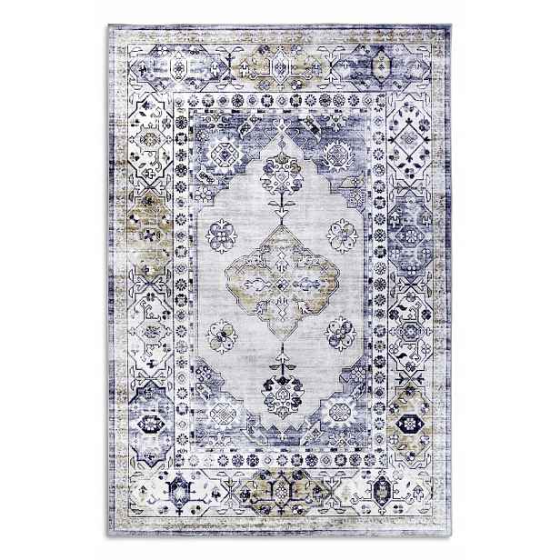 Koberec do obývacího pokoje 80x150 cm, plochý, modro krémový