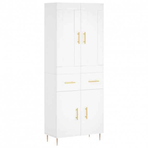 vidaXL Skříň highboard bílá 69,5 x 34 x 180 cm kompozitní dřevo
