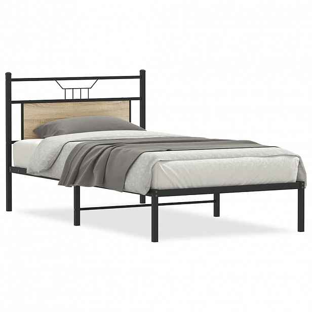 vidaXL Rám postele bez matrace dub sonoma 100x190 cm kompozitní dřevo