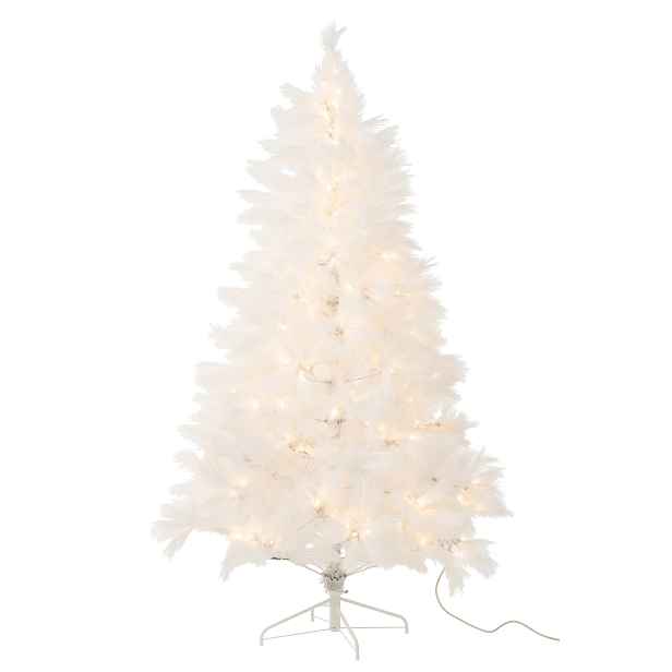 Bílý nadýchaný vánoční strom Boho Pampa 400 LED – 132*132*210 cm J-Line by Jolipa