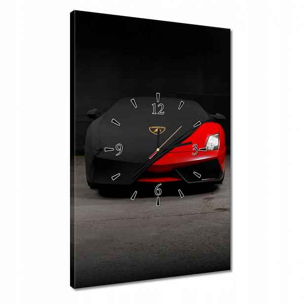 Nástěnné hodiny 40x60 Červené auto