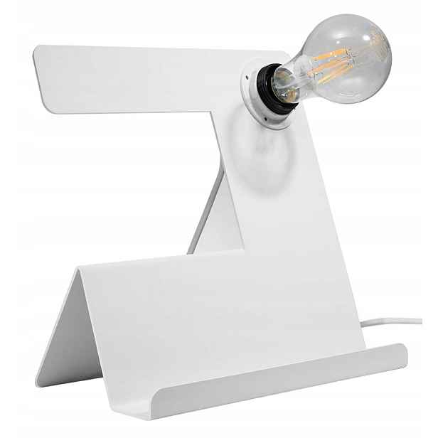 Sollux Stolní lampa Incline Bílá Kovová E27 60W IP20
