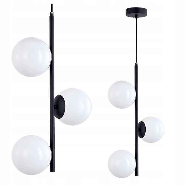 Závěsná lampa Stropní Led lustr Kula Černá E27 Univerzální Premium