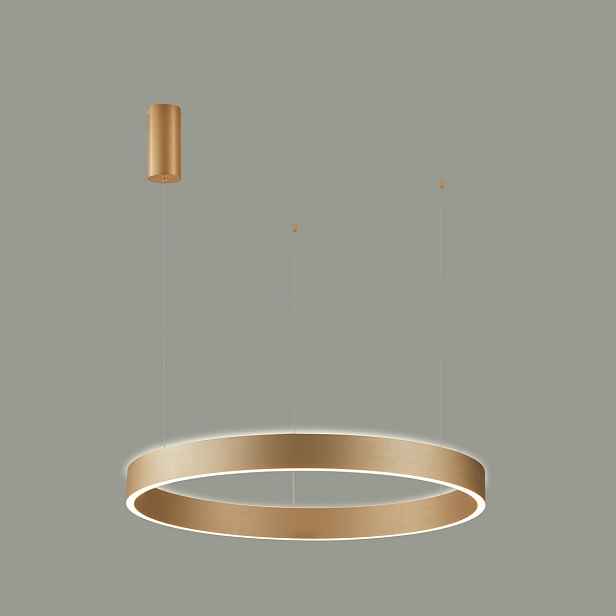 Brasco, Moderní, dekorativní, zlatá závěsná lampa, Ring, Led, 80W, 5800LM