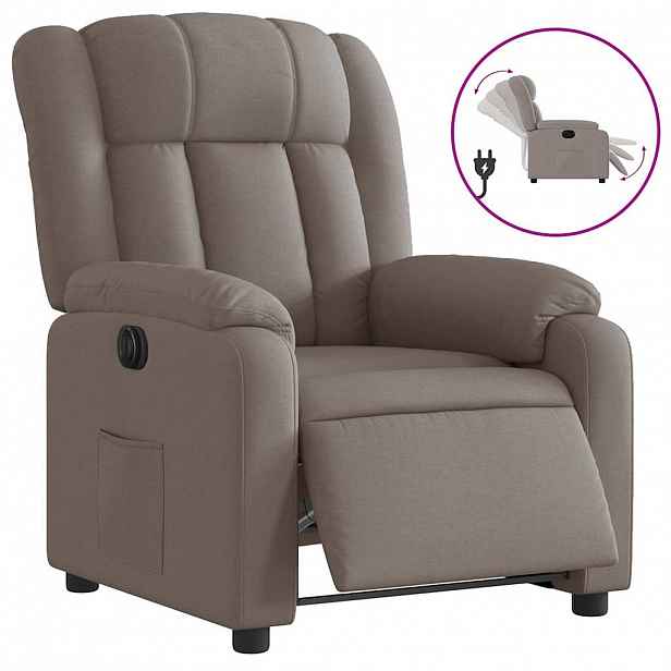 vidaXL Elektrické polohovací křeslo taupe textil