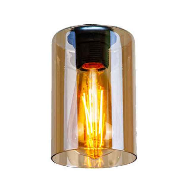 Hnědé skleněné stínidlo E27 pro bistro lampu