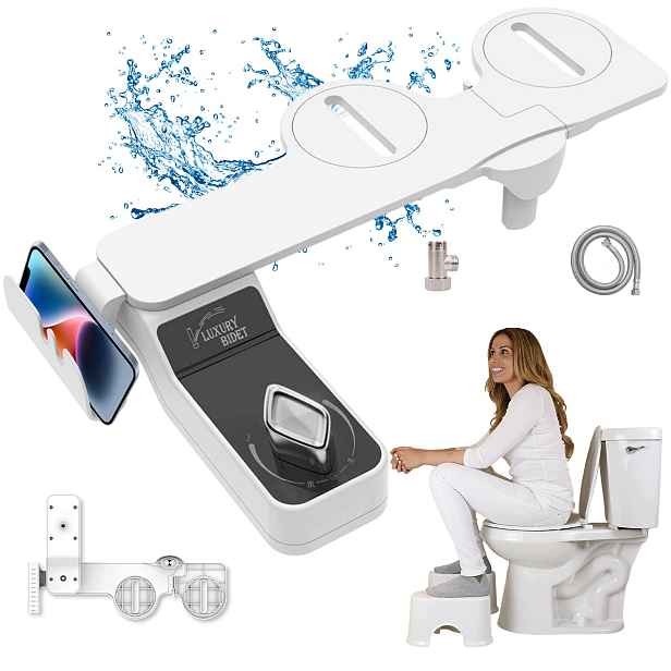 Inteligentní Bidet Na Toaletu, 2 Samočistící Trysky, Regulovatelný Tlak